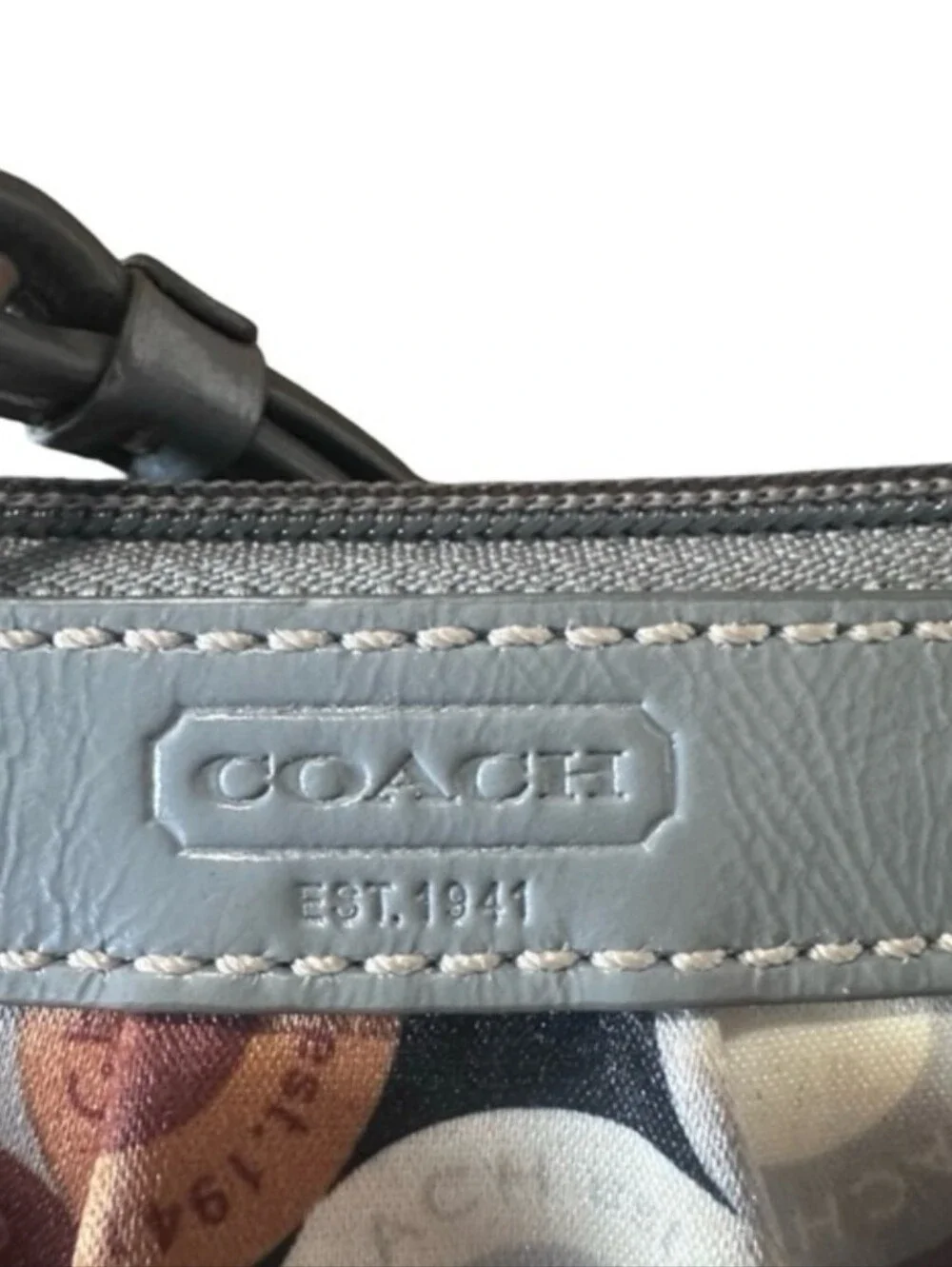 COACH Wristlet Pouch/Wallet in Gray with Multi-Colored Dot Print
